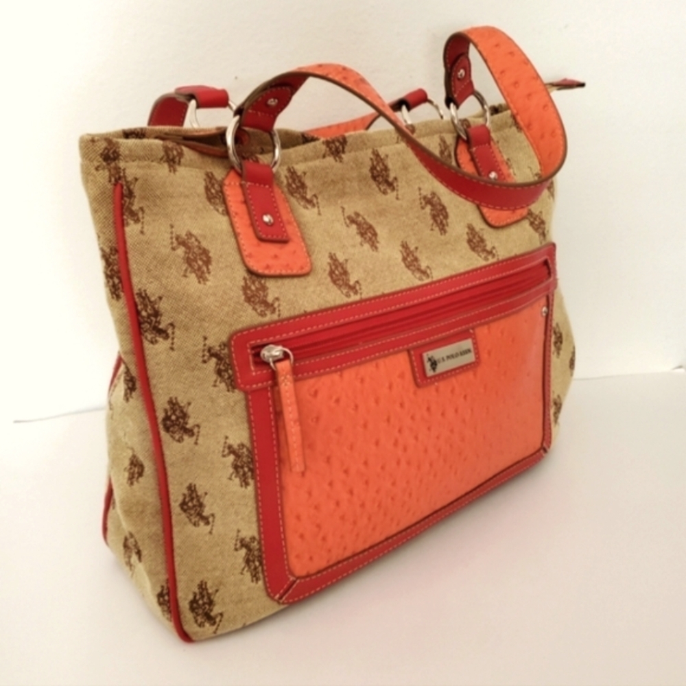 US Polo Association Signature Canvas Tote Bag Great Colorway